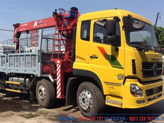 Xe tải cẩu Dongfeng 4 chân 15.5 tấn – Lắp cẩu Unic URV804